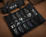 WE Knife Co Knife Roll WE10KR - Durable Black Nylon Case For 10 Folding Knives With Top Handle by We Knife Co Ltd