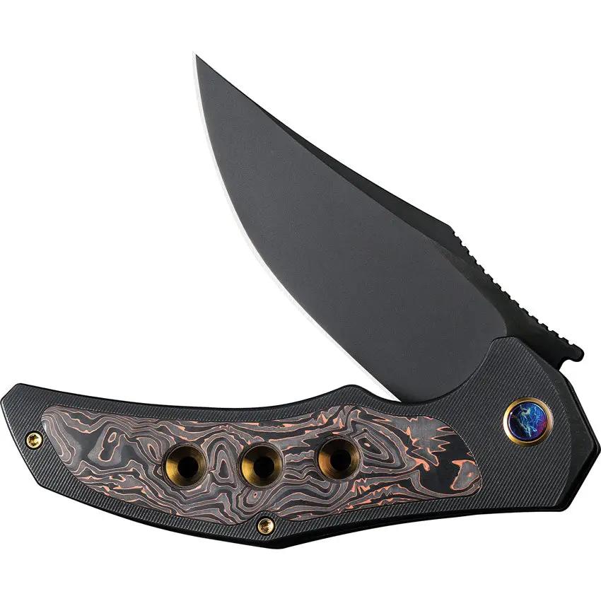 We Knife Magnetron Framelock Copper Inlay EDC Knife - Premium CPM 20CV Blade And Titanium Handle by We Knife Co Ltd
