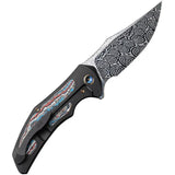 WE Knife Magnetron Nebula Framelock WE18058DS1 - Fat Carbon Inlay With Heimskringla Damasteel Blade by We Knife Co Ltd