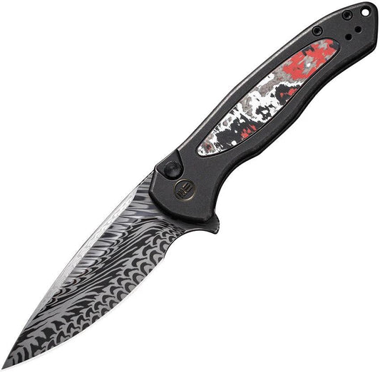 We Knife Kitefin Button Lock Nebula WE19002N-DS1 Limited Edition Damasteel Blade for Knife Enthusiasts by We Knife Co Ltd