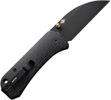 We Knife Banter WE19068J-1 Compact Linerlock Wharncliffe EDC Knife - S35VN Blade And Black Burlap Micarta Handle by We Knife Co Ltd
