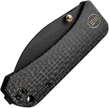 We Knife Banter WE19068J-1 Compact Linerlock Wharncliffe EDC Knife - S35VN Blade And Black Burlap Micarta Handle by We Knife Co Ltd