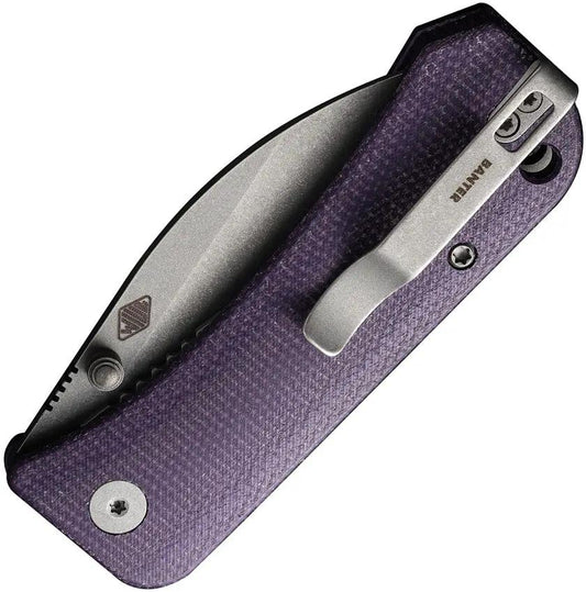 We Knife Banter Linerlock Wharncliffe Knife - S35VN Steel 2.88in Blade Purple Micarta EDC by We Knife Co Ltd
