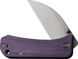 We Knife Banter Linerlock Wharncliffe Knife - S35VN Steel 2.88in Blade Purple Micarta EDC by We Knife Co Ltd