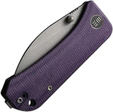 We Knife Banter Linerlock Wharncliffe Knife - S35VN Steel 2.88in Blade Purple Micarta EDC by We Knife Co Ltd