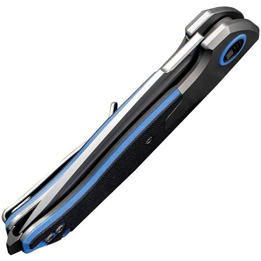 We Knife Press Check Framelock EDC Knife - CPM 20CV Blade With Bead-Blast Finish And Blue G10 Handle by We Knife Co Ltd