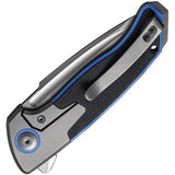 We Knife Press Check Framelock EDC Knife - CPM 20CV Blade With Bead-Blast Finish And Blue G10 Handle by We Knife Co Ltd