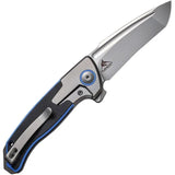 We Knife Press Check Framelock EDC Knife - CPM 20CV Blade With Bead-Blast Finish And Blue G10 Handle by We Knife Co Ltd