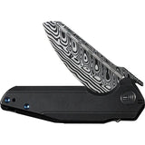 We Knife StarHawk Damascus Framelock Knife - 2.88-Inch Damascus Blade With Black Titanium Handle For EDC by We Knife Co Ltd