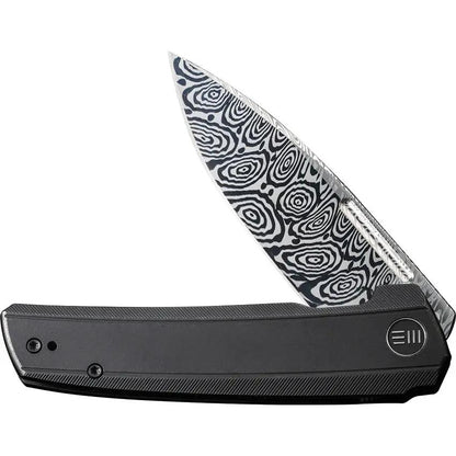 WE Knife Speedster Damascus Framelock Folding Knife - 3.5 Inch Damascus Blade With Titanium Handle For EDC by We Knife Co Ltd
