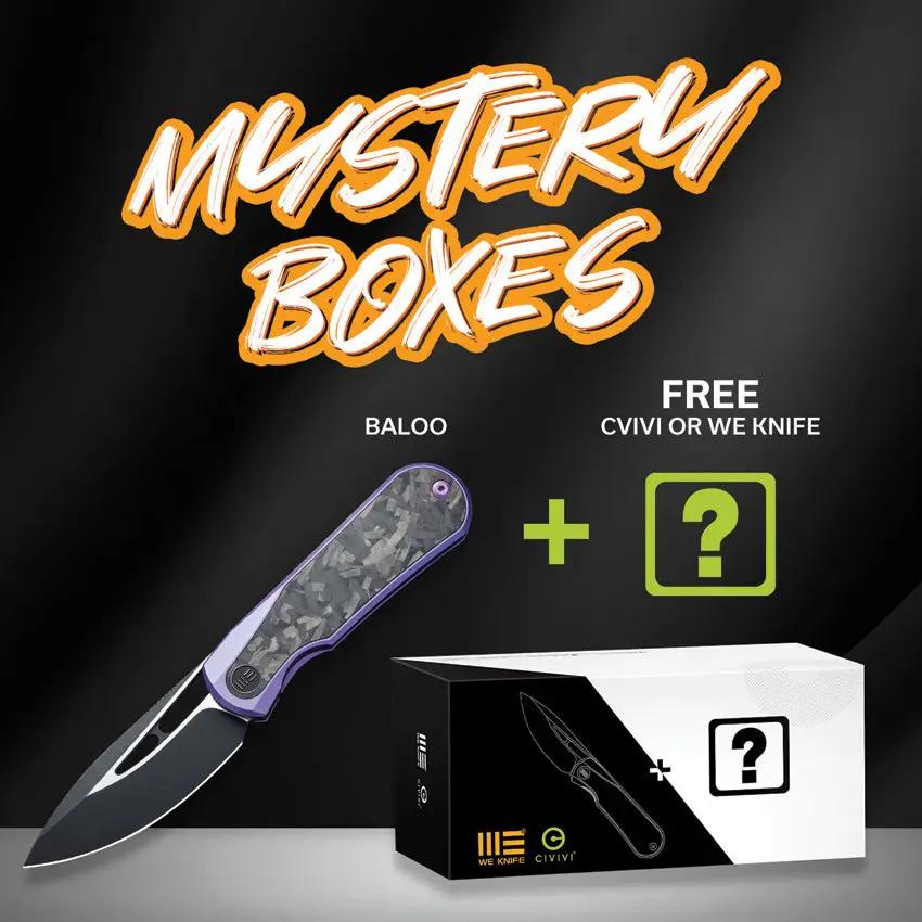 We Knife Co Ltd Baloo Mystery Box Purple EDC Knife - CPM-20CV Drop Point Two Tone Finish For EDC Enthusiasts by We Knife Co Ltd