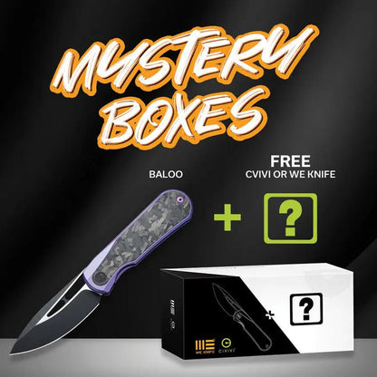 We Knife Co Ltd Baloo Mystery Box Purple EDC Knife - CPM-20CV Drop Point Two Tone Finish For EDC Enthusiasts by We Knife Co Ltd