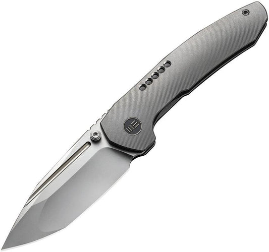 WE Knife Trogon Framelock Premium EDC Knife CPM 20CV Tanto Blade Gray Titanium Handle for Enthusiasts by We Knife Co Ltd