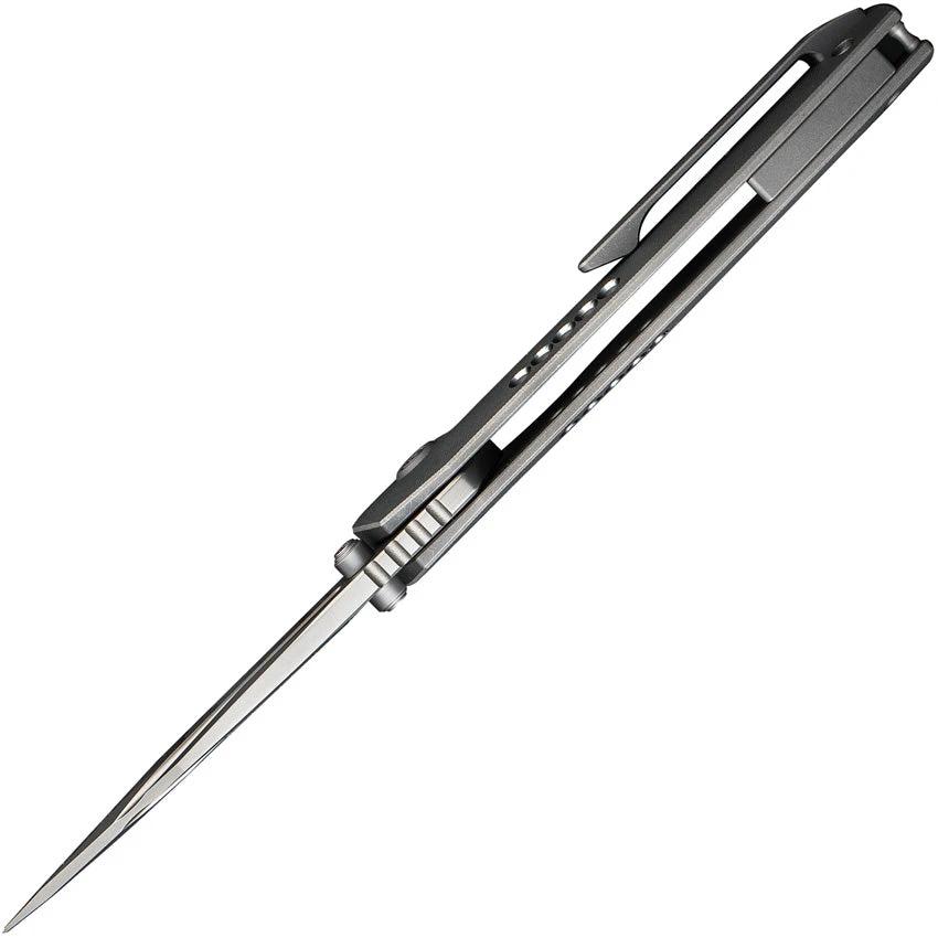 WE Knife Trogon Framelock Premium EDC Knife CPM 20CV Tanto Blade Gray Titanium Handle for Enthusiasts by We Knife Co Ltd