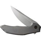 We Knife Merata Framelock - Titanium Gray EDC Knife With CPM 20CV Trailing Point Blade Limited Edition by We Knife Co Ltd