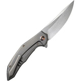 We Knife Merata Framelock - Titanium Gray EDC Knife With CPM 20CV Trailing Point Blade Limited Edition by We Knife Co Ltd