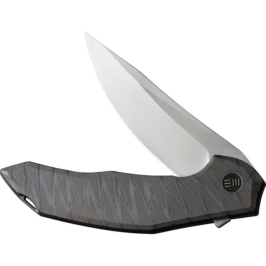We Knife Merata Framelock Titanium Limited Edition EDC Knife - Flame Anodized CPM-20CV Satin Blade by We Knife Co Ltd
