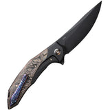 WE Knife Merata Framelock Limited Edition Copper Foil Carbon Fiber Inlay CPM 20CV Blade Titanium Handle - For Collectors by We Knife Co Ltd