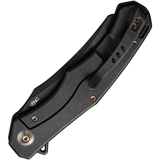 We Knife RekkeR Framelock Folding Knife Premium CPM-20CV Black Stonewashed Blade For EDC Enthusiasts by We Knife Co Ltd