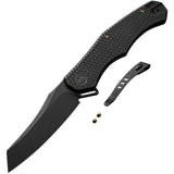 We Knife RekkeR Framelock Folding Knife Premium CPM-20CV Black Stonewashed Blade For EDC Enthusiasts by We Knife Co Ltd