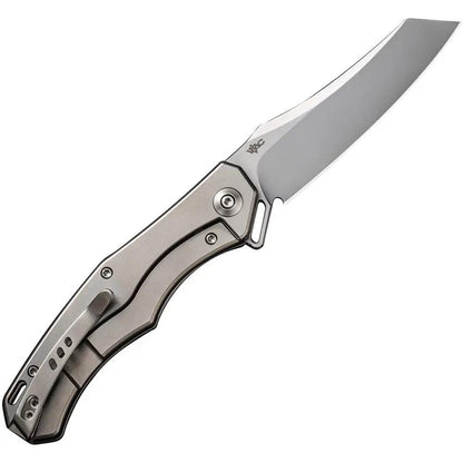 We Knife RekkeR Framelock EDC Knife - Gray Titanium Frame With CPM-20CV Bead-Blasted Blade by We Knife Co Ltd