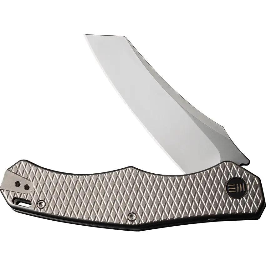 We Knife RekkeR Framelock EDC Knife - Gray Titanium Frame With CPM-20CV Bead-Blasted Blade by We Knife Co Ltd