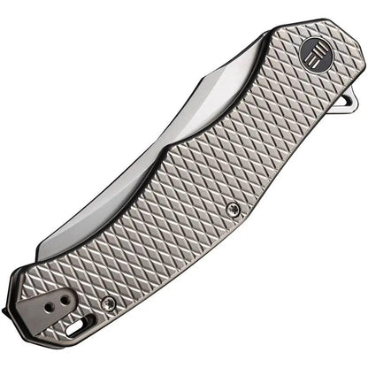 We Knife RekkeR Framelock EDC Knife - Gray Titanium Frame With CPM-20CV Bead-Blasted Blade by We Knife Co Ltd