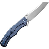 We Knife RekkeR Framelock Blue Titanium EDC Folding Knife - Premium High-Performance Blade Steel by We Knife Co Ltd