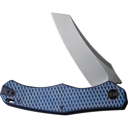 We Knife RekkeR Framelock Blue Titanium EDC Folding Knife - Premium High-Performance Blade Steel by We Knife Co Ltd