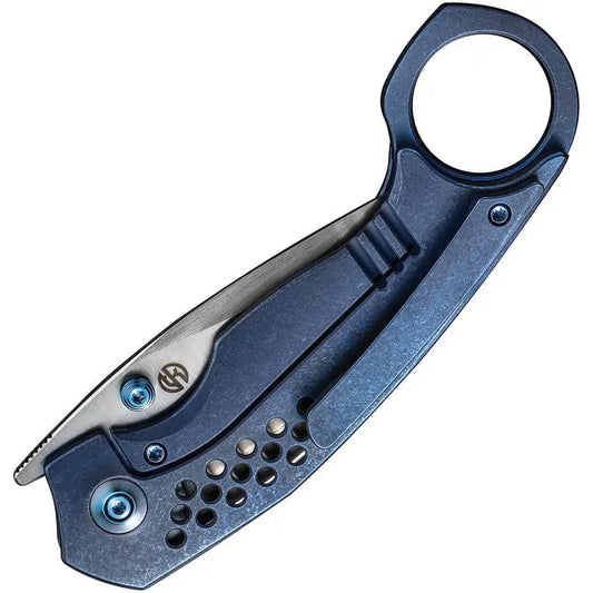 WE Knife Envisage Framelock WE22013-4 - Premium CPM-20CV Blade With Blue Stonewash Titanium Handle by We Knife Co Ltd