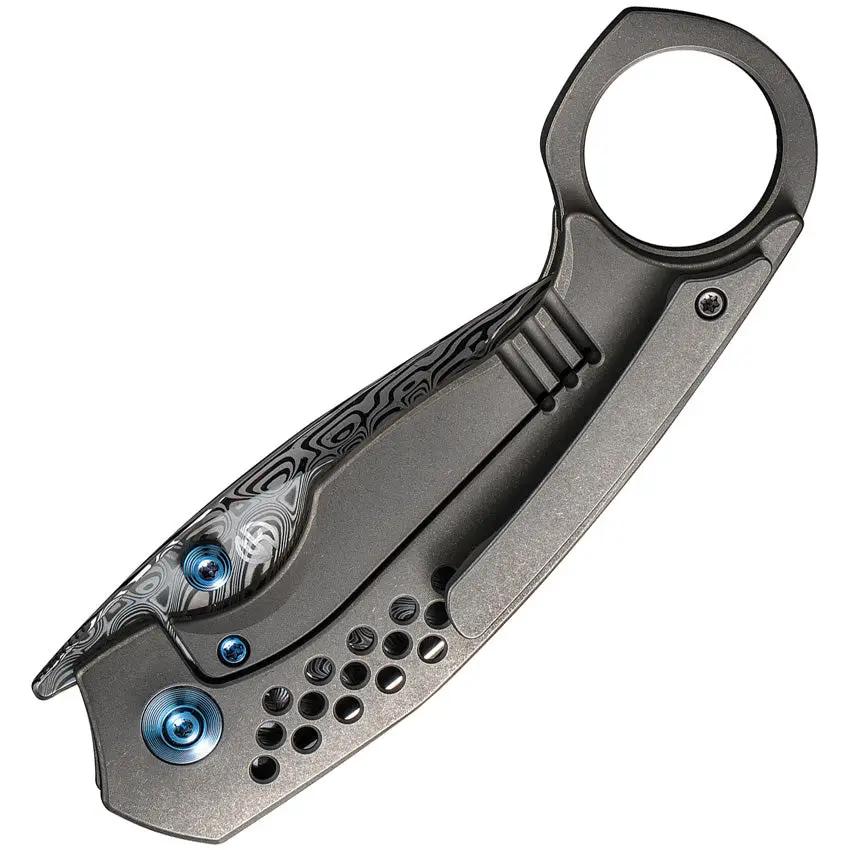 We Knife Envisage Damascus Framelock Folding Knife WE22013 DS1 - Artisanal Damascus Blade and Titanium Handle For EDC by We Knife Co Ltd