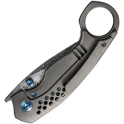 We Knife Envisage Damascus Framelock Folding Knife WE22013 DS1 - Artisanal Damascus Blade and Titanium Handle For EDC by We Knife Co Ltd