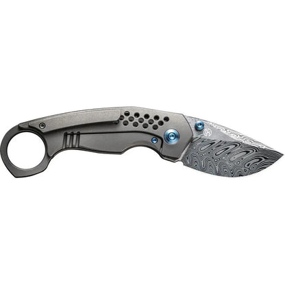 We Knife Envisage Damascus Framelock Folding Knife WE22013 DS1 - Artisanal Damascus Blade and Titanium Handle For EDC by We Knife Co Ltd
