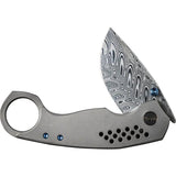 We Knife Envisage Damascus Framelock Folding Knife WE22013 DS1 - Artisanal Damascus Blade and Titanium Handle For EDC by We Knife Co Ltd