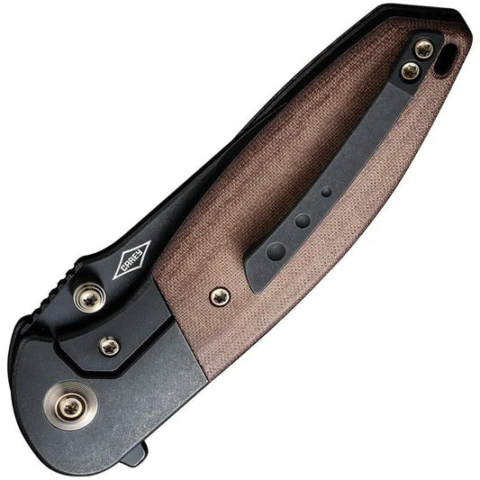 We Knife Nitro Mini Framelock Folding Knife - 3.13in CPM-20CV Blade With Brown Micarta And Titanium Bolsters by We Knife Co Ltd