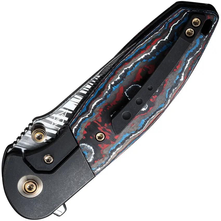 We Knife Nitro Mini Framelock Nebula - Damasteel Drop Point Blade and Carbon Fiber Handle by We Knife Co Ltd