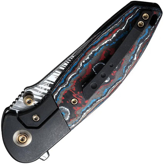 We Knife Nitro Mini Framelock Nebula - Damasteel Drop Point Blade and Carbon Fiber Handle by We Knife Co Ltd