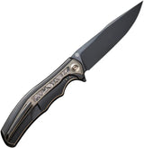 We Knife Zonda Framelock WE22016-3 - Copper Foil Carbon Fiber Inlay CPM 20CV Blade And Titanium Frame EDC Knife by We Knife Co Ltd
