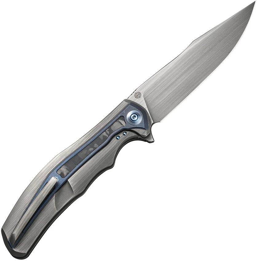We Knife Zonda Framelock Marble CF Folding Knife Premium CPM 20CV Blade For EDC Enthusiasts by We Knife Co Ltd