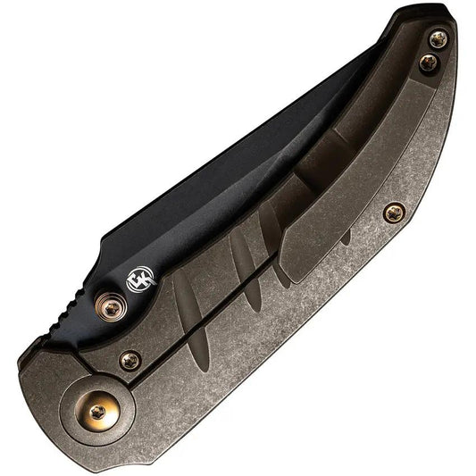 We Knife Riff Raff Framelock EDC Folding Knife CPM20CV - Bronze-Toned Titanium Handle For Reliable Everyday Carry by We Knife Co Ltd