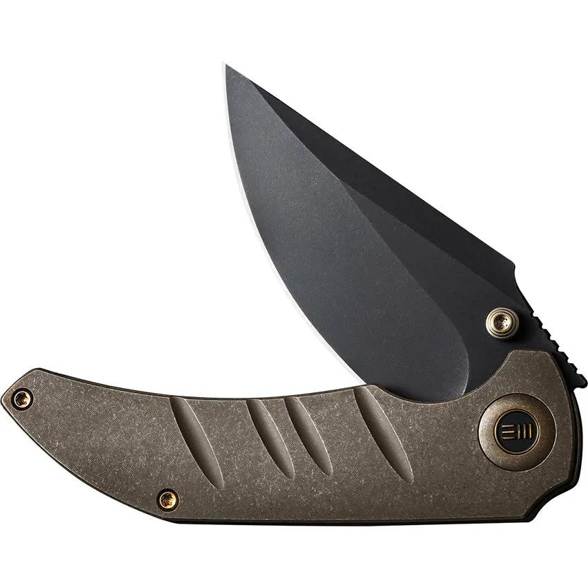 We Knife Riff Raff Framelock EDC Folding Knife CPM20CV - Bronze-Toned Titanium Handle For Reliable Everyday Carry by We Knife Co Ltd
