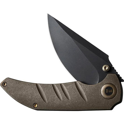 We Knife Riff Raff Framelock EDC Folding Knife CPM20CV - Bronze-Toned Titanium Handle For Reliable Everyday Carry by We Knife Co Ltd