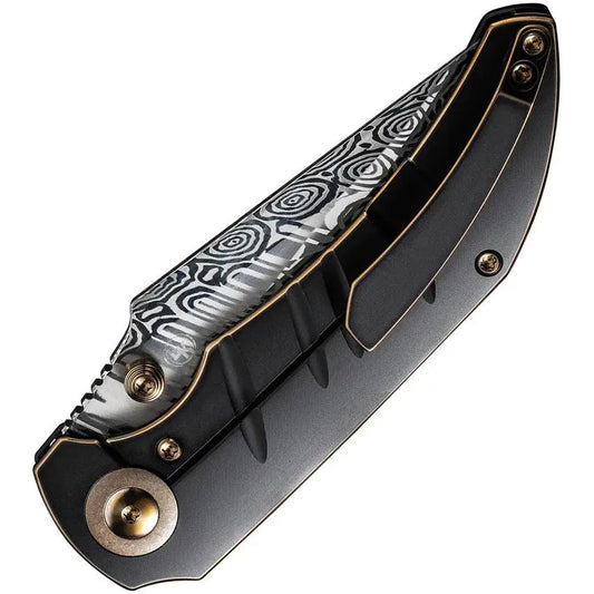We Knife Riff Raff Framelock EDC Knife - Damasteel Blade With Titanium Handle And Clip by We Knife Co Ltd