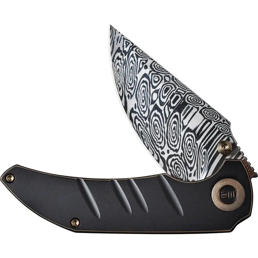 We Knife Riff Raff Framelock EDC Knife - Damasteel Blade With Titanium Handle And Clip by We Knife Co Ltd