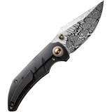 We Knife Riff Raff Framelock EDC Knife - Damasteel Blade With Titanium Handle And Clip by We Knife Co Ltd