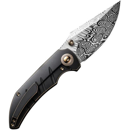 We Knife Riff Raff Framelock EDC Knife - Damasteel Blade With Titanium Handle And Clip by We Knife Co Ltd