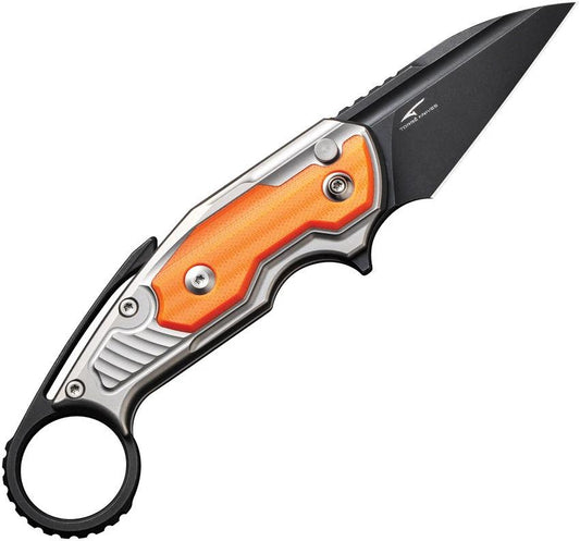 We Knife Yardbird WE22021-1 Button Lock EDC Enthusiasts Knife CPM-20CV High Performance Titanium Handle Orange Accent by We Knife Co Ltd