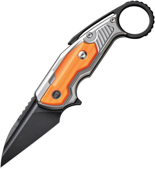 We Knife Yardbird WE22021-1 Button Lock EDC Enthusiasts Knife CPM-20CV High Performance Titanium Handle Orange Accent by We Knife Co Ltd