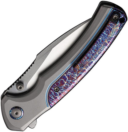 We Knife Ziffius Premium Button Lock Flame EDC Folding Knife 3.75in CPM 20CV Satin Blade by We Knife Co Ltd