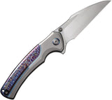 We Knife Ziffius Premium Button Lock Flame EDC Folding Knife 3.75in CPM 20CV Satin Blade by We Knife Co Ltd